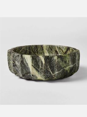 Marble Bowl Scalloped Edge Green FALL - Threshold designed with Studio McGee NEW